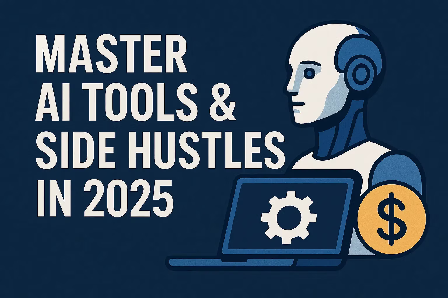 Illustration showing AI tools and side hustles